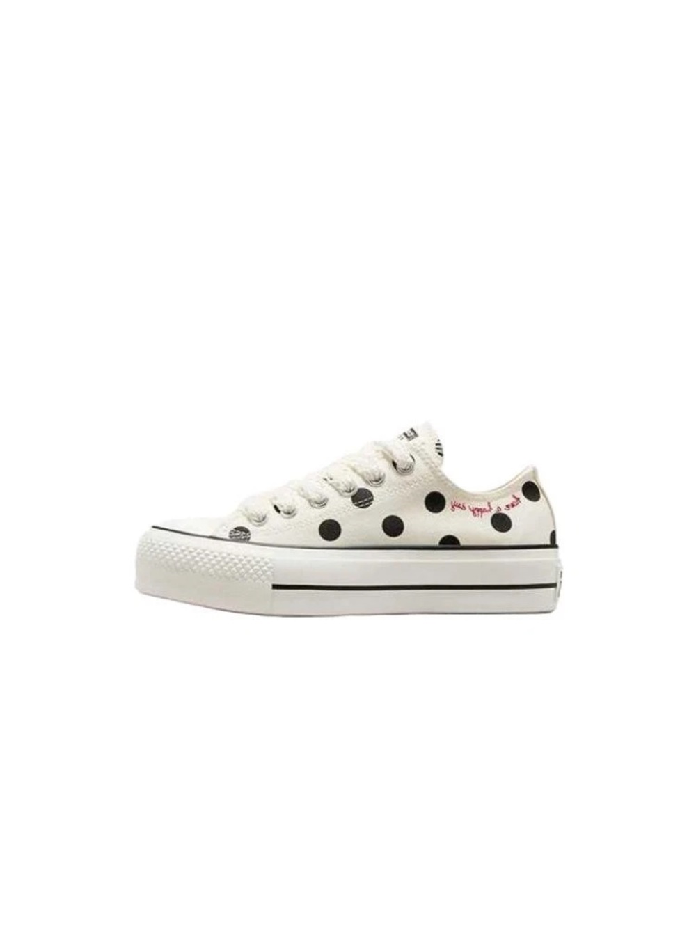Converse White Polka Dot Canvas platforms